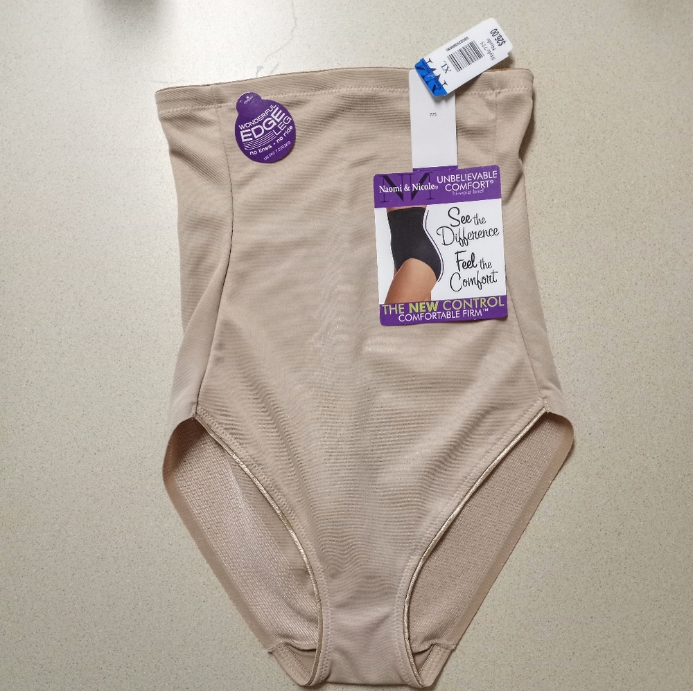 Naomi & Nicole Hi Waist Brief Nude XL